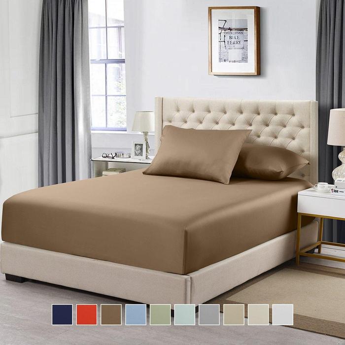 Cotton Fitted Sheet Only (11-16 inches) - Solid 600 Thread Count