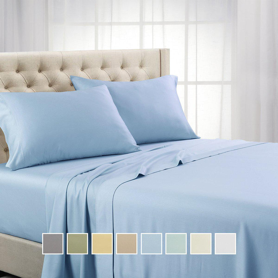 Split Top (Split Head) King Sheets 1000 Thread Count 100% Cotton Solid Sheet Sets