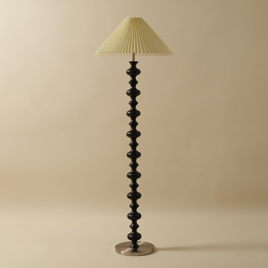 Sculpted Rhythm Wood Floor Lamp