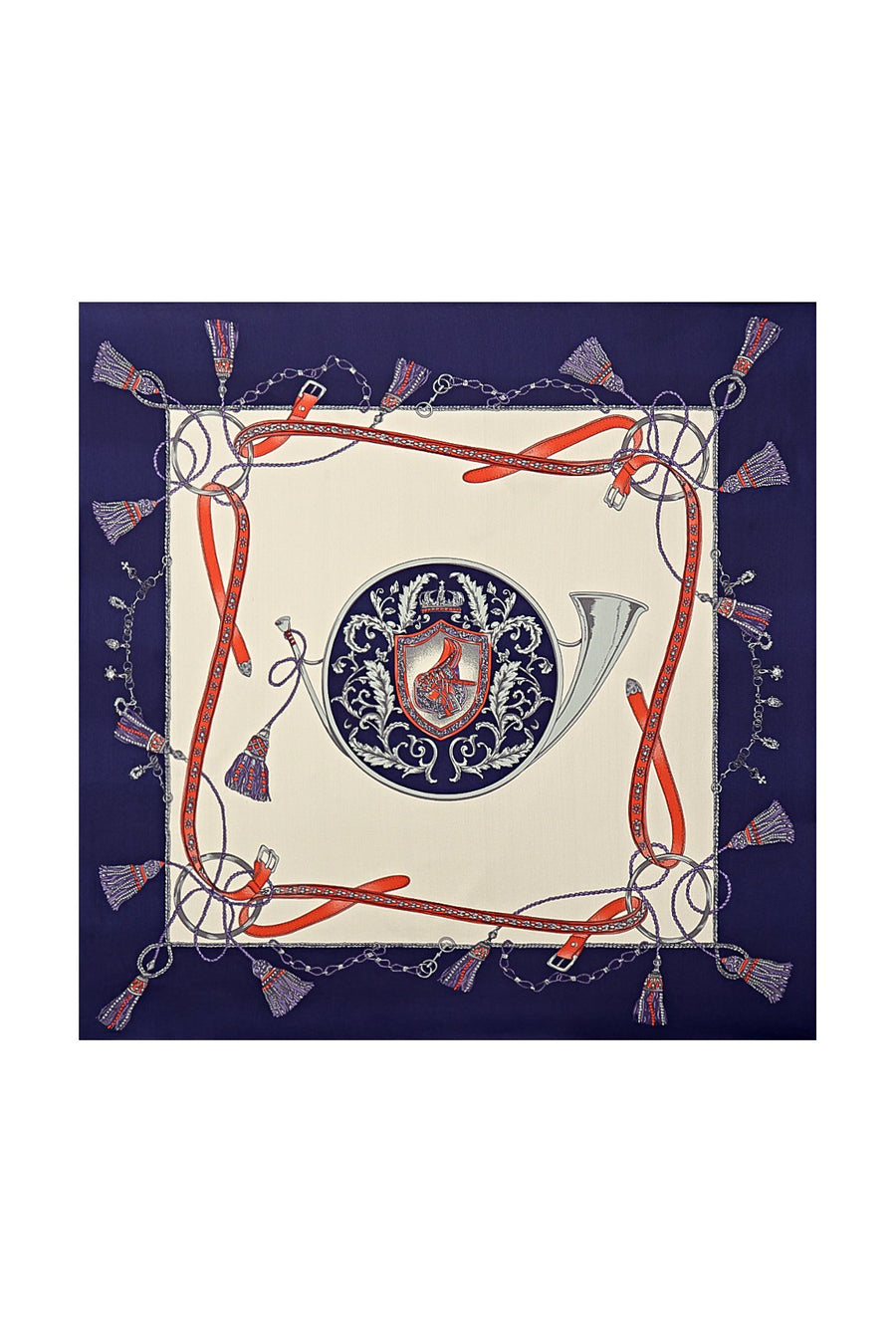 100% Mulberry Silk Floral Square Scarf - Size 53x53cm