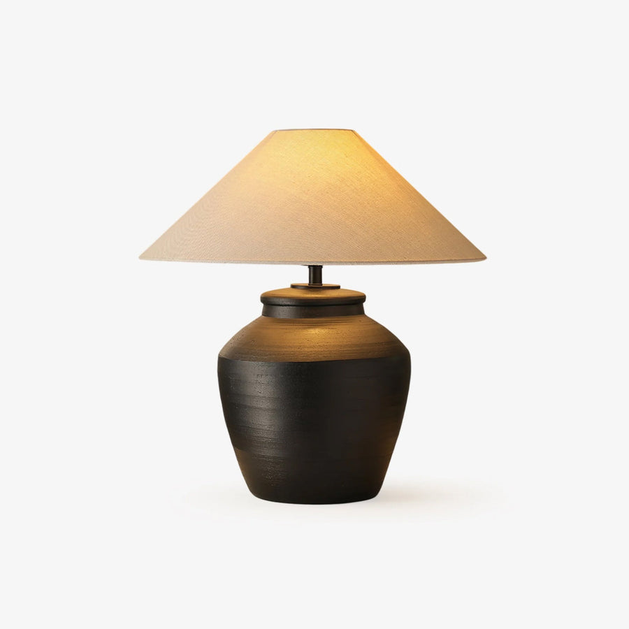 Rustic Black Ceramic Table Lamp