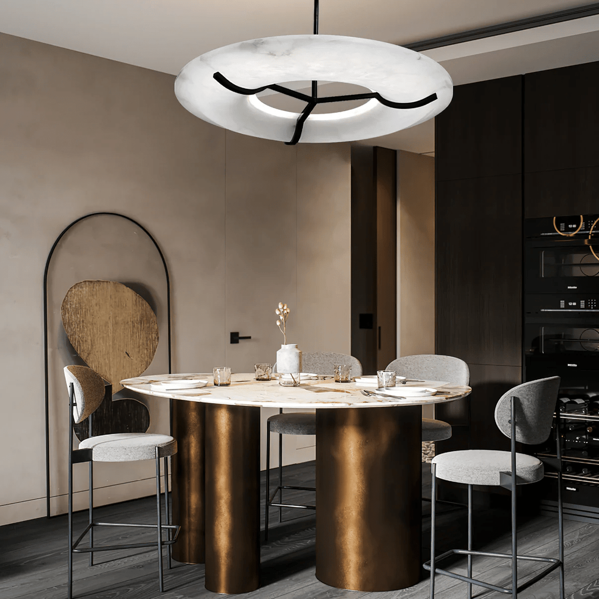Carve Alabaster Pendant Light