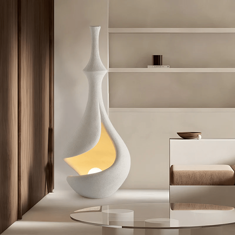White Sere Vase Floor Lamp