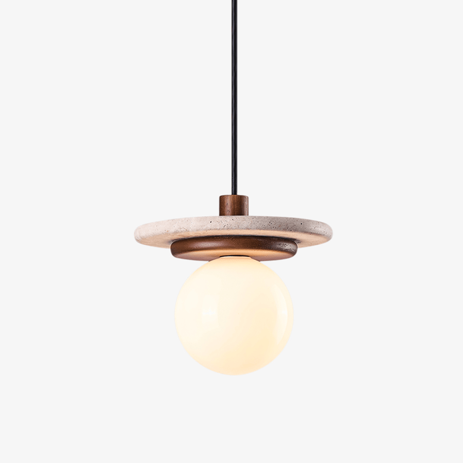 Travertine Disk Pendant Light