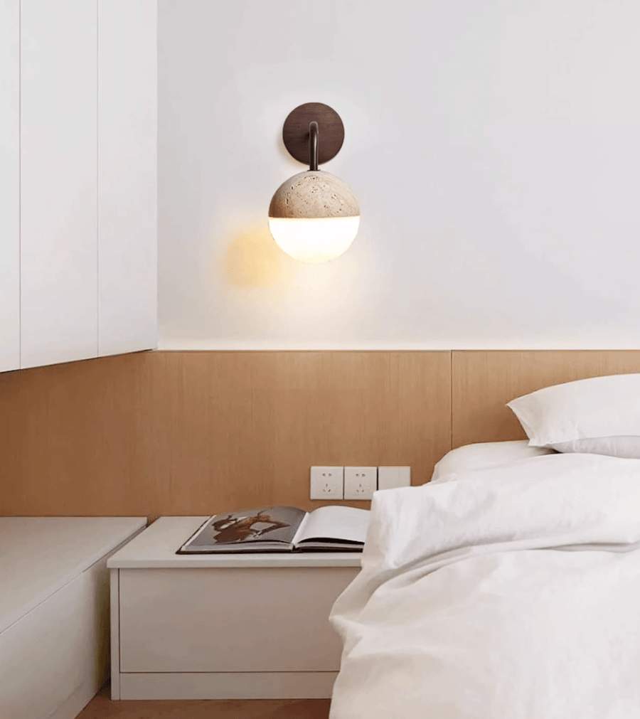 Lunar Stone Orb Sconce