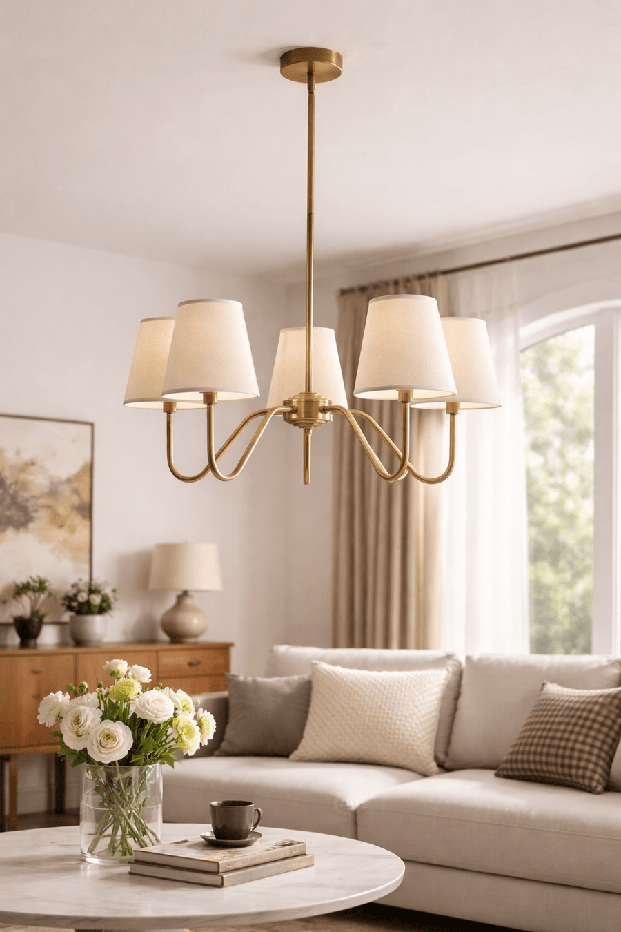 Opaluxe Brass Chandelier