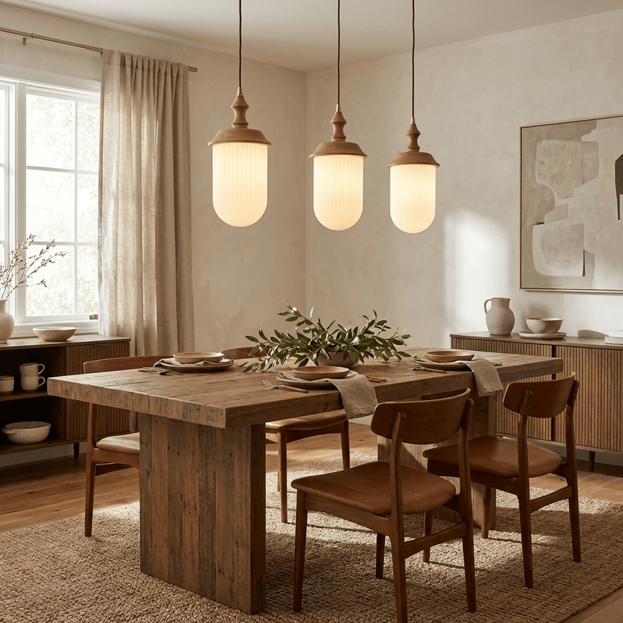 Solas Ribbed Glass Pendant Lamp