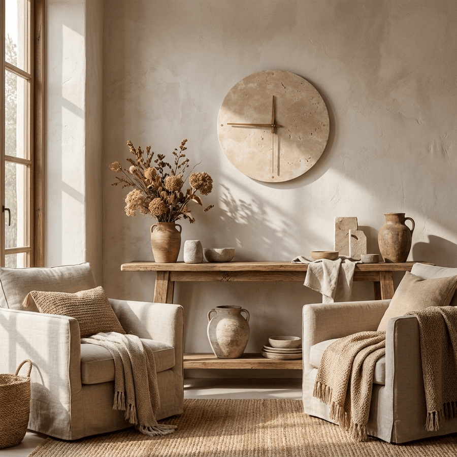 Dial Travertine Sconce