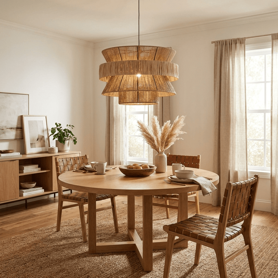 Savanna Tiered Raffia Pendant Lamp