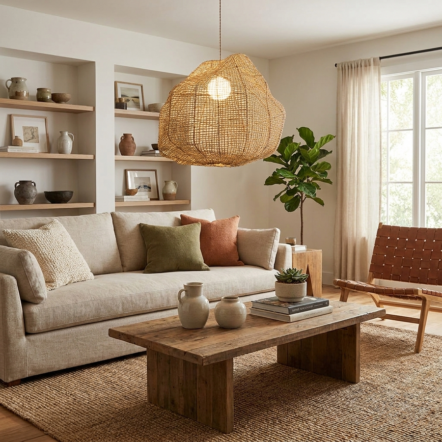 Cairn Woven Rattan Pendant Lamp