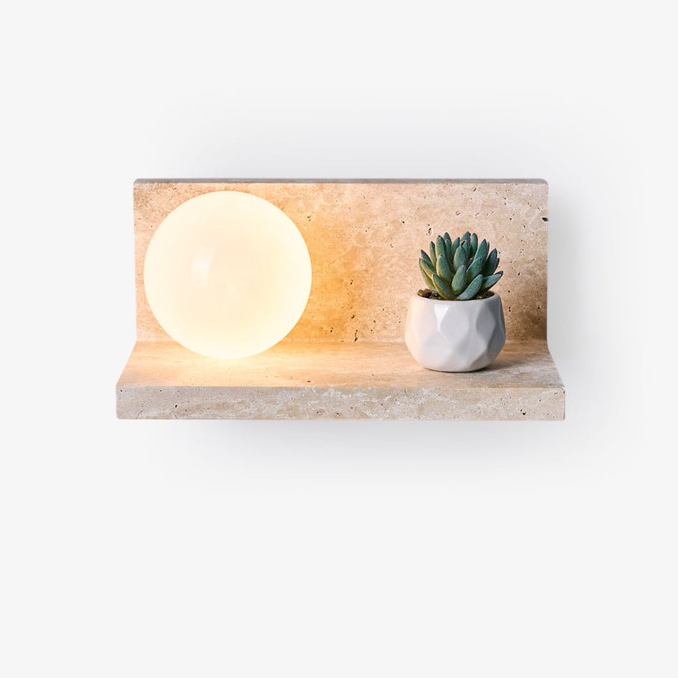 Shelf Travertine Sconce