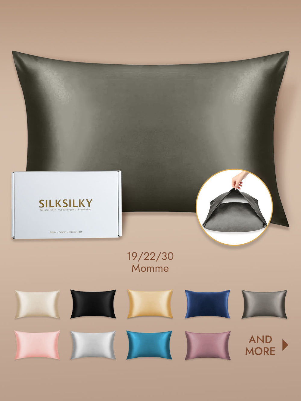 100% Mulberry Silk Pillowcase with Envelope Closure