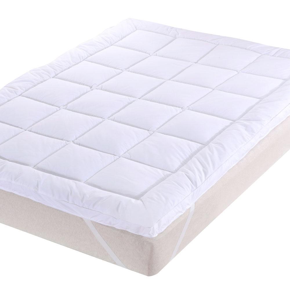 2 Inch Thick Abripedic™ Comfort Mattress Topper 100% Cotton Shell, White Alternative Down fill