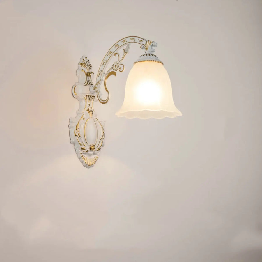 2-Light European White Bell-Shaped LED Vanity Light