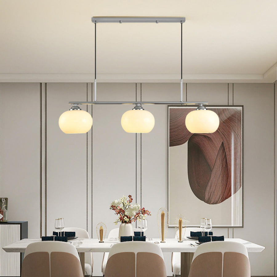 3-Light Modern Round Gold Frame Island Pendant Light