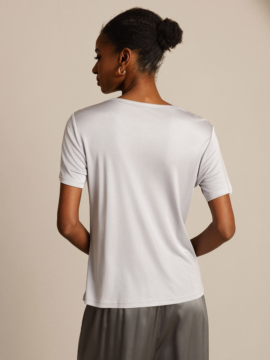 100% Mulberry Silk Short Sleeve Women's T-Shirt