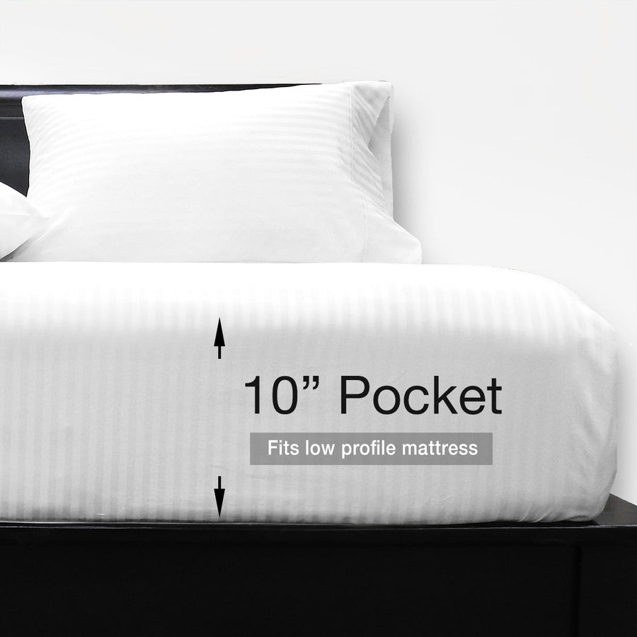 USA Low Profile (7-10 Inches) 608 Damask Stripe Sheet Set