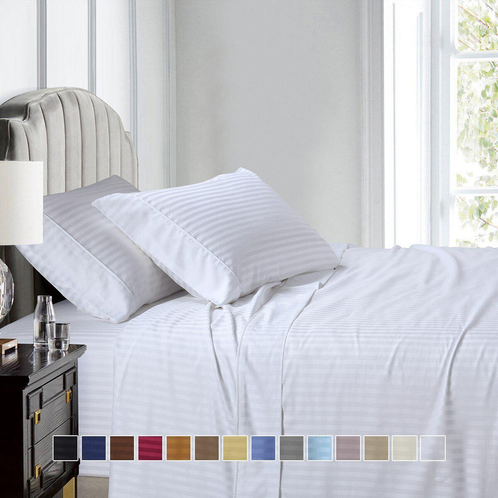 Flex Top California King Sheet Set - 608 Damask Stripe