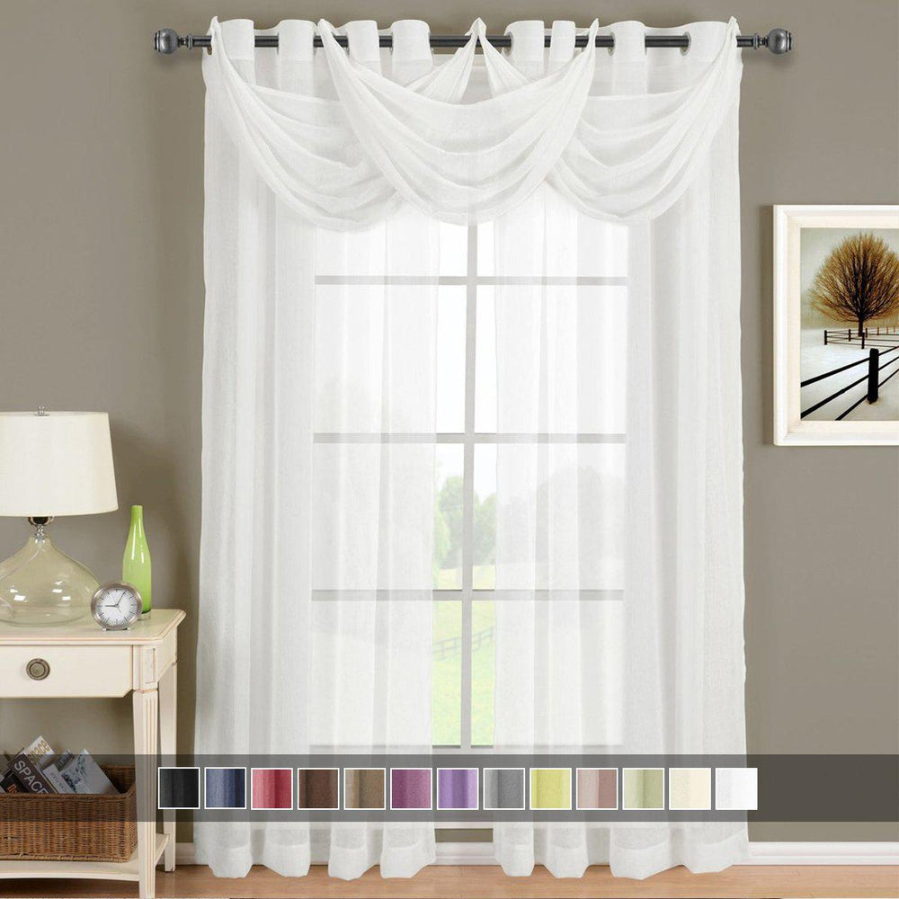 Abri Grommet Crushed Sheer Curtain Panel (Single)