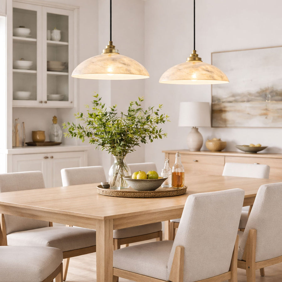 Alabaster Dome Pendant Lamp