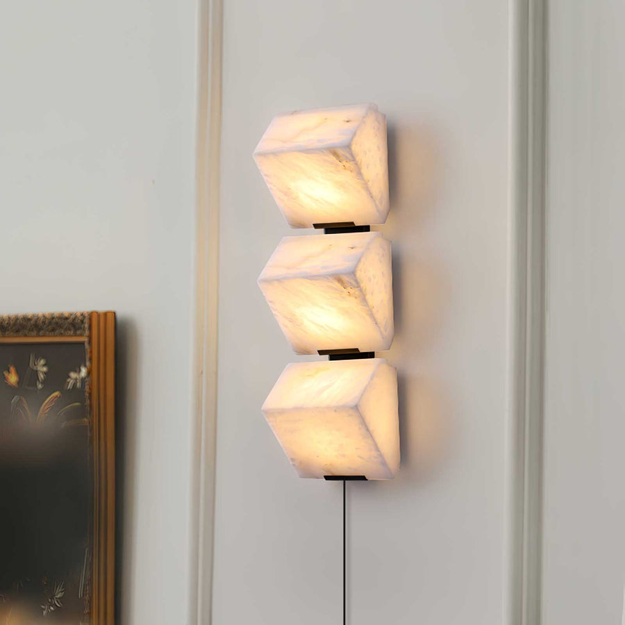Alabaster Staircase Plug-in Wall Lamp