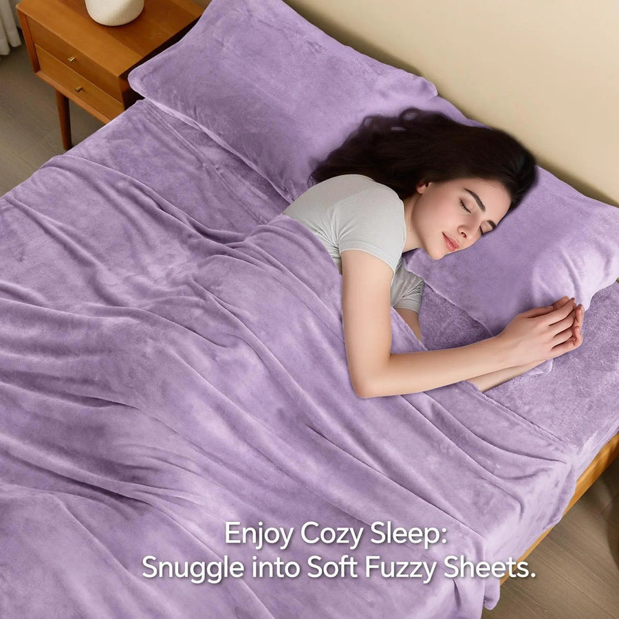 Sleepwyn Flannel Fleece Bedding Set (Sheet & 2 Pillowcases)