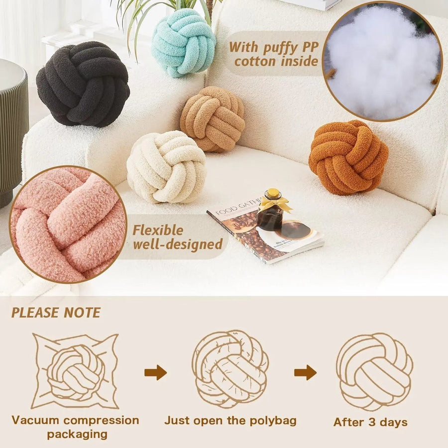 Sleepwyn Nordic Woven Knot Ball Pillow