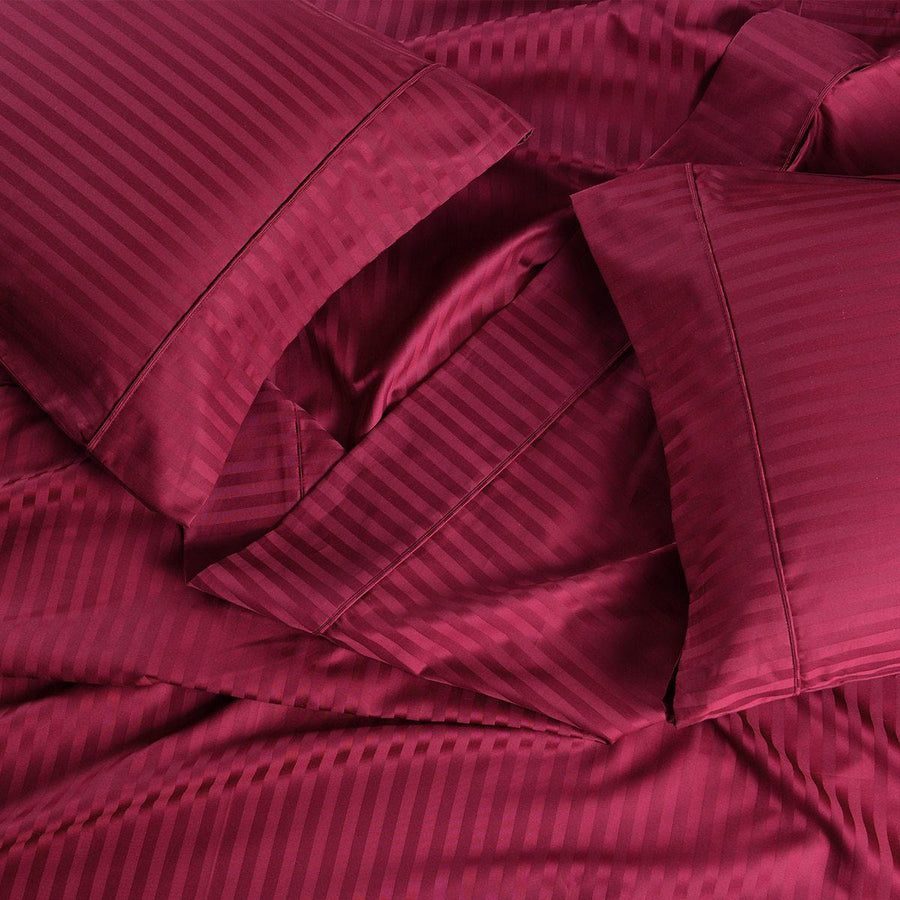 Top Split (Flex) King Sheet Set Luxury 608 Thread Count Damask Stripe