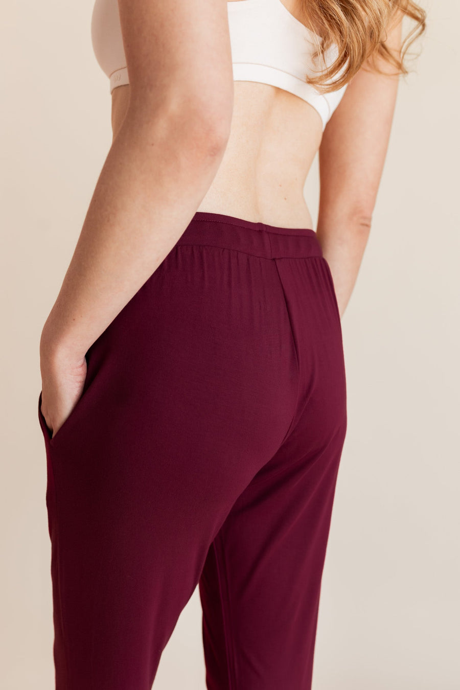 Women's Jogger Pants in Burgundy