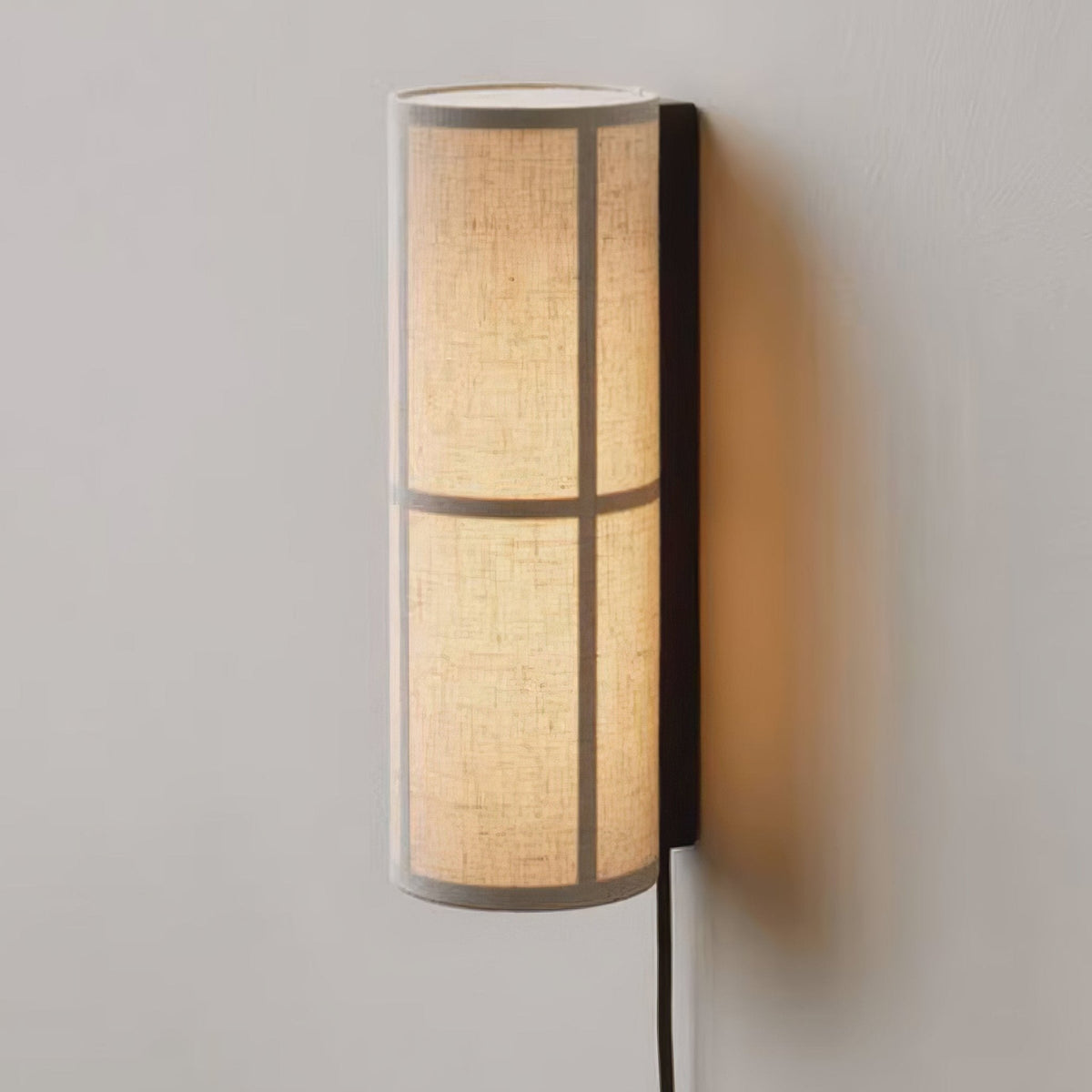 Cylinder Fabric Plug-in Wall Lamp
