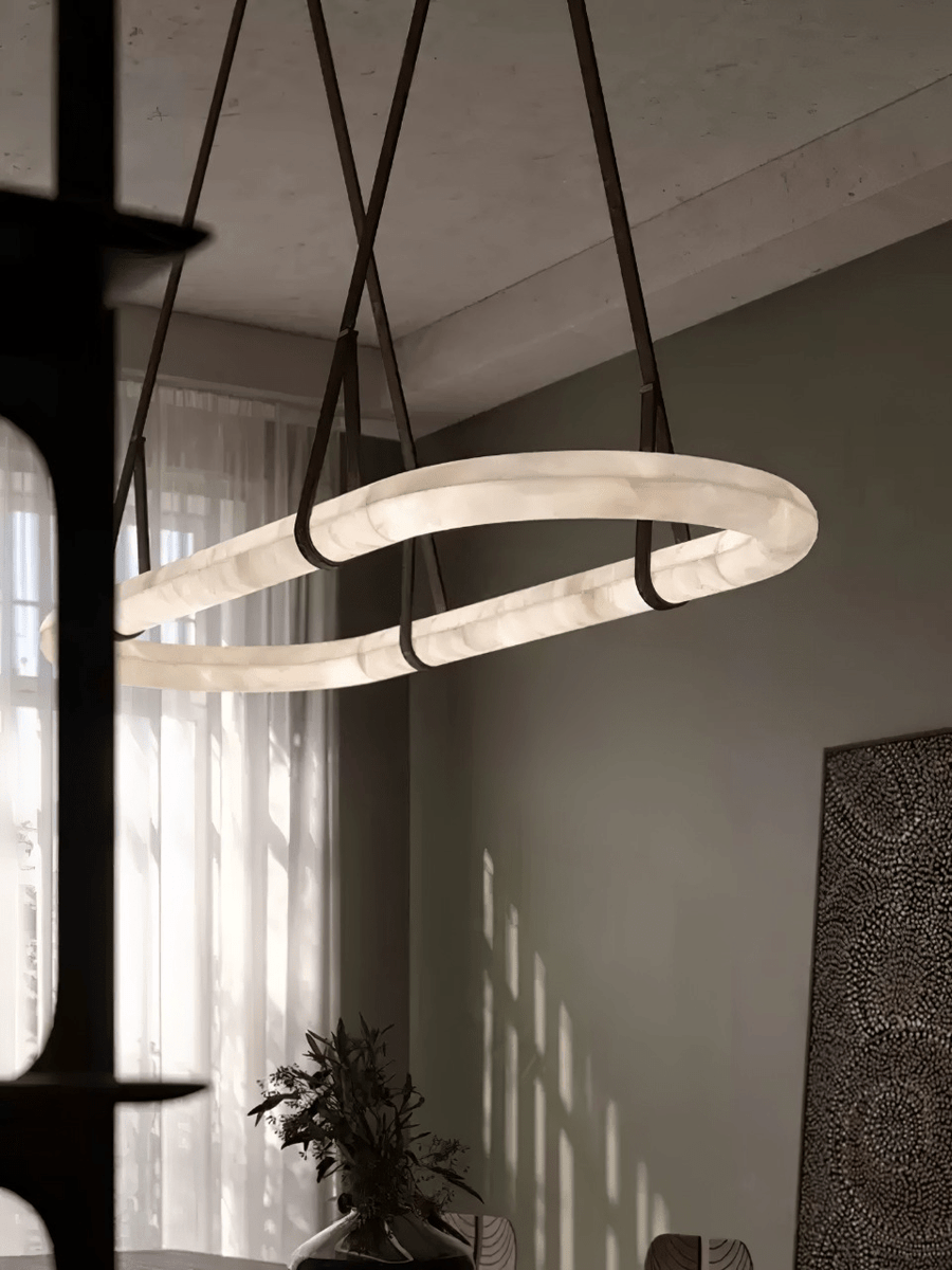 Circle Alabaster Chandelier