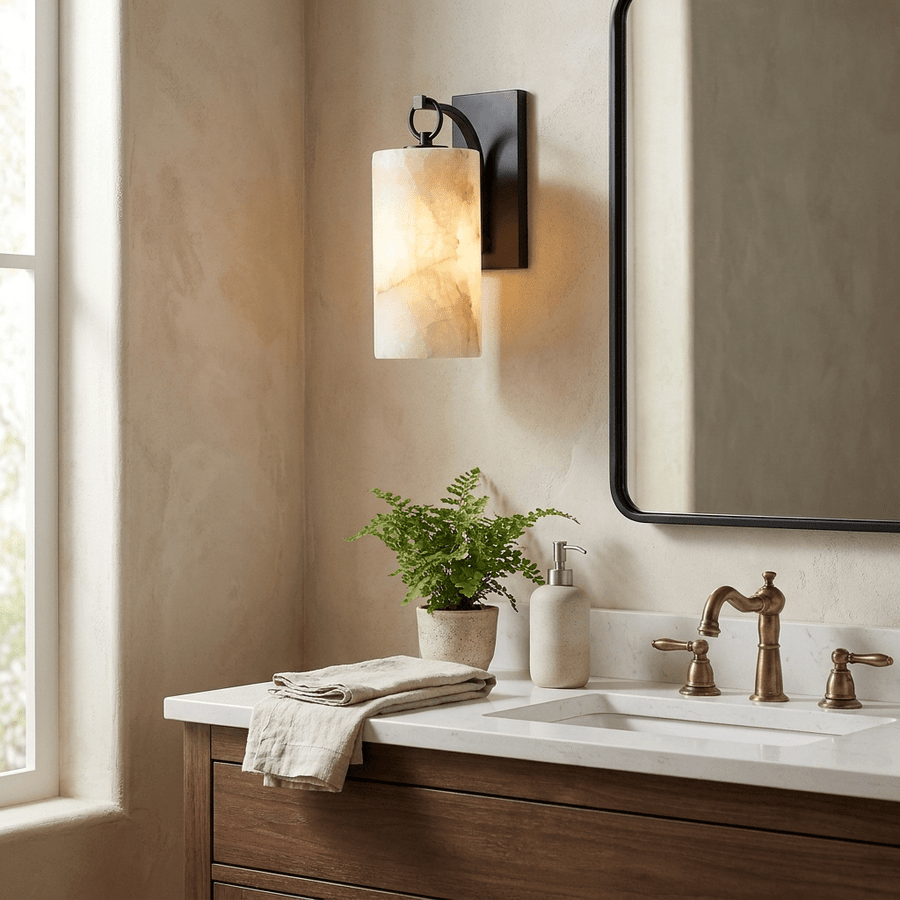 Elowen Alabaster Lantern Wall Sconce