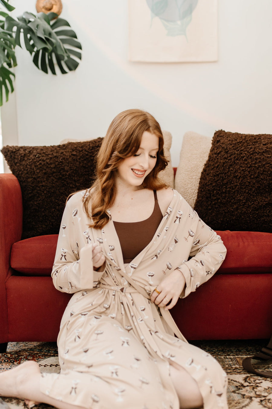 Women's Lounge Robe in Espresso Martini