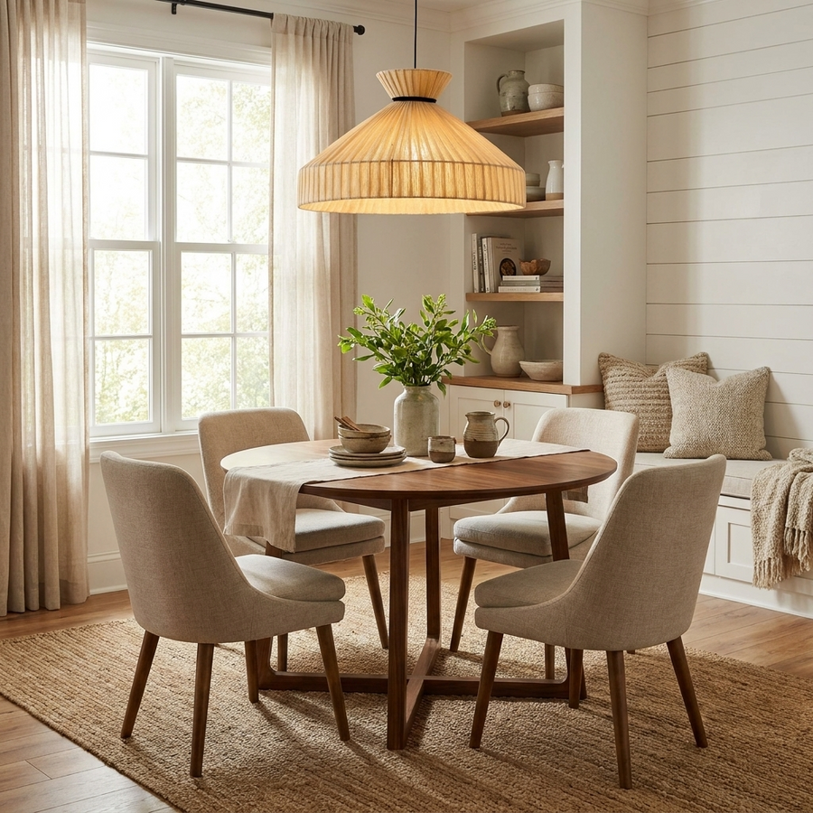 Foxglove Fluted Jute Pendant Lamp