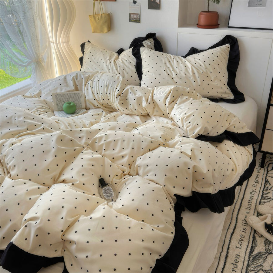 French Aesthetic Polka Dot Bedding Set