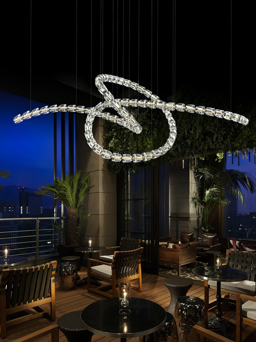 The Gabriel Twist LED Chandelier | Custom Size & Made-to-Order Lighting for Luxury Homes & Commercial Spaces