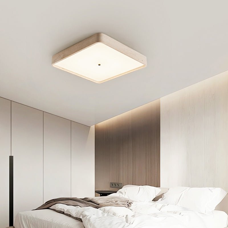 Geo Travertine Square Ceiling Light