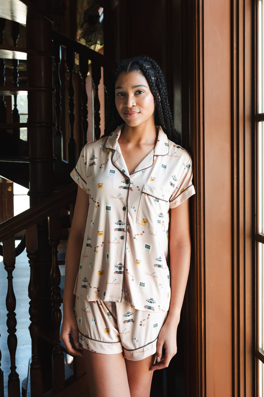 Women's Short Sleeve Pajama Set in Gilmore Girls