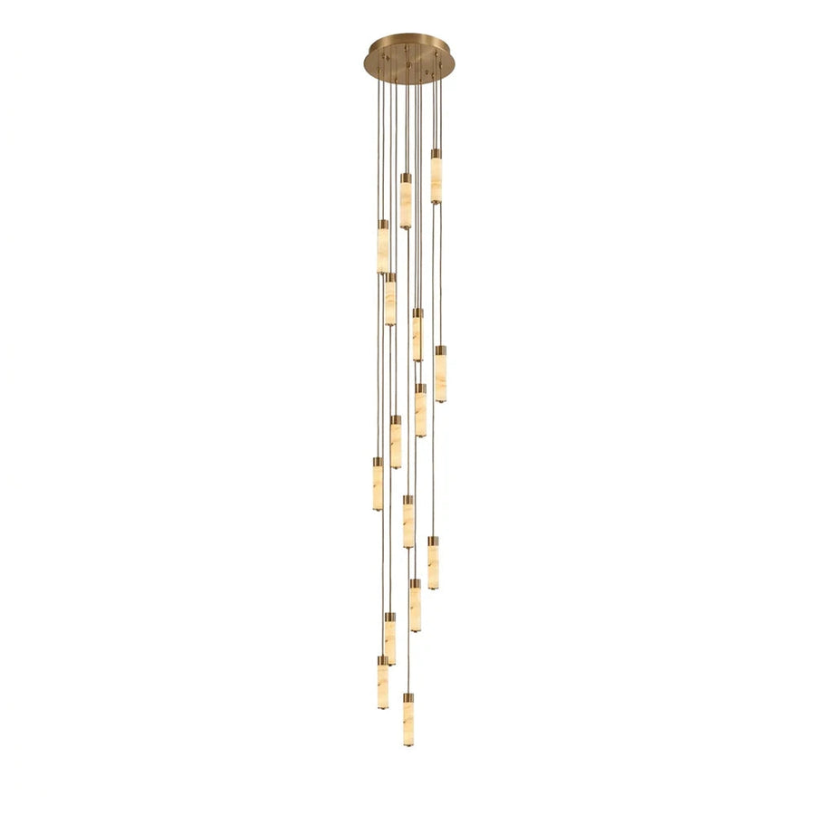Helix Alabaster Column Chandelier