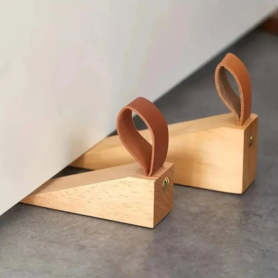 Sleepwyn Solid Wood Door Stopper with Non Slip Base