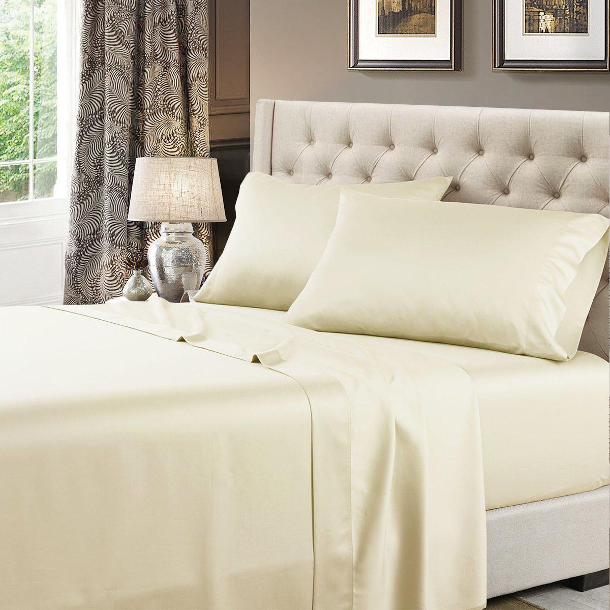 Texas King (80" X 98" Bed) Sheet Set 608 Soft Cotton Sateen - USA