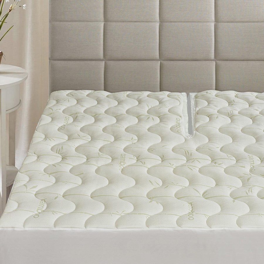 Top Split Cal King (Flex CalKing) Waterproof Bamboo Jacquard Mattress Pad