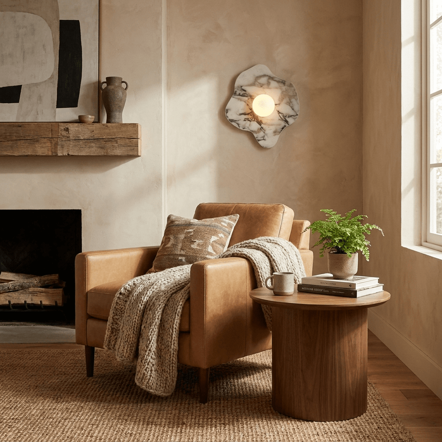 Mavelle Stone Petal Wall Sconce