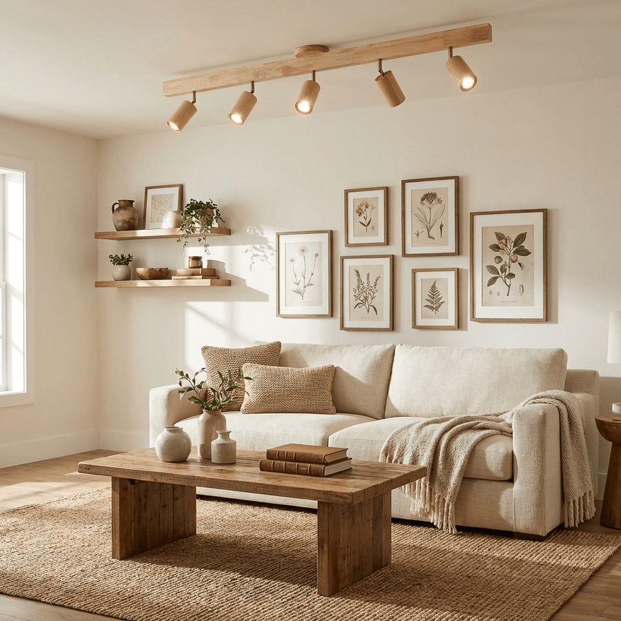 Natural Wood Beam Spotlight Light