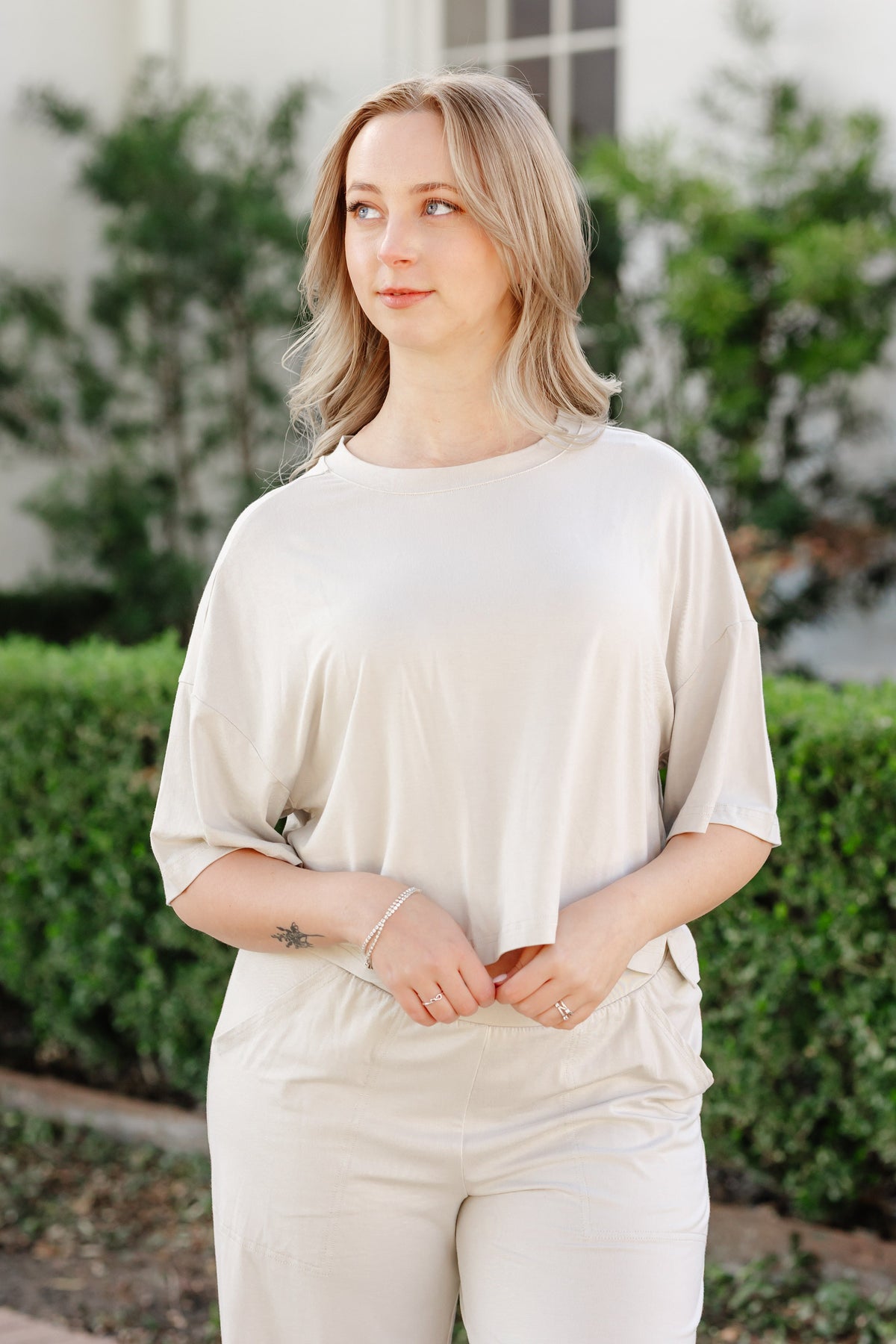 Women’s Wide Leg Pant Set in Oat