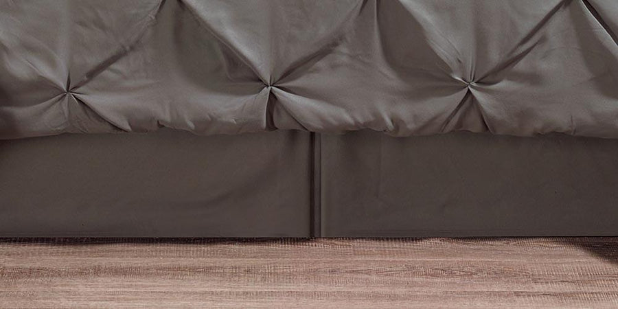 Gray Oxford Double Needle Luxury Soft Pinch Pleated Comforter Set
