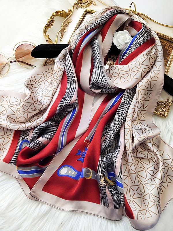 Modern Ribbons Long Silk Scarf