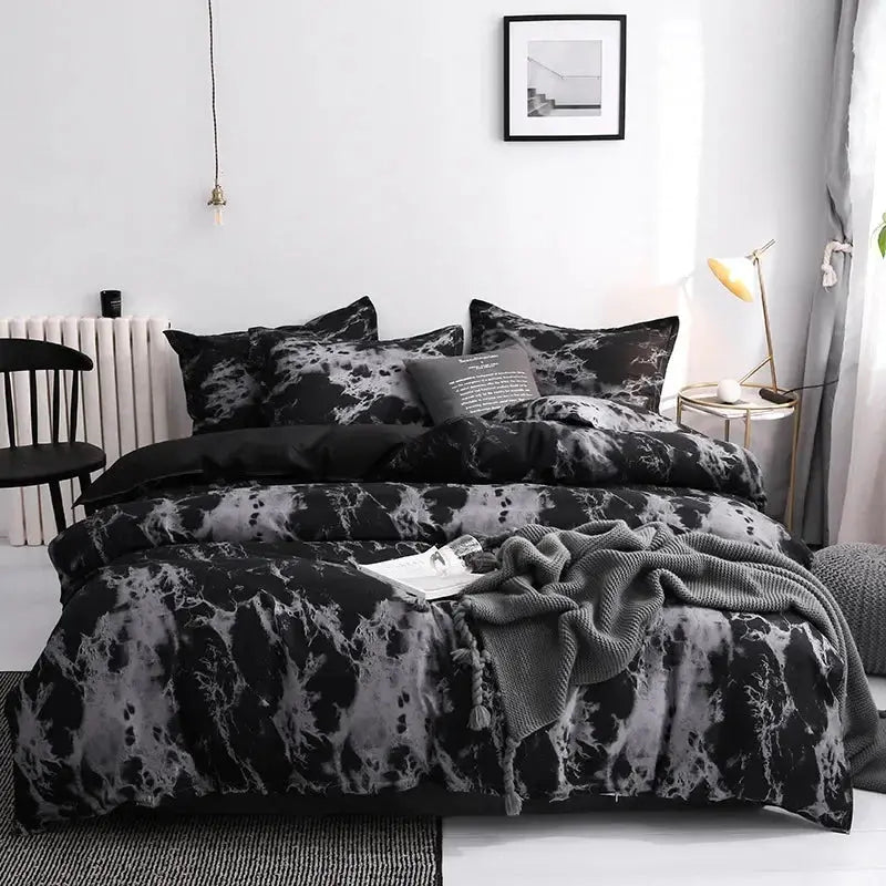Sleepwyn Dark Marble Print Duvet Cover Set (3pcs)