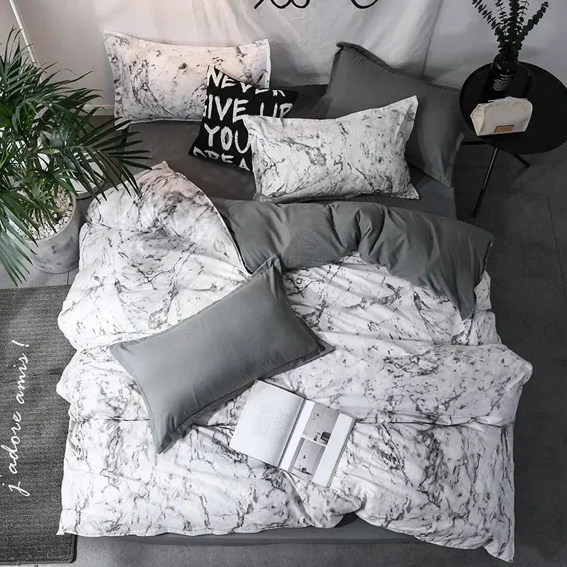 Sleepwyn Dark Marble Print Duvet Cover Set (3pcs)