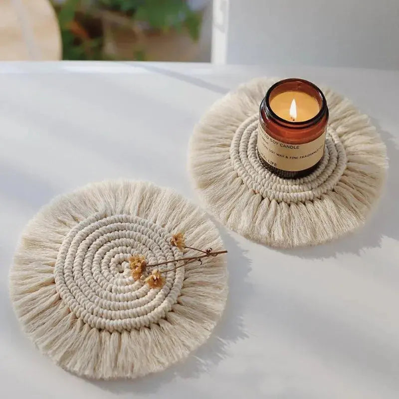 Sleepwyn Boho Cotton Coaster Mat (2 Pcs)